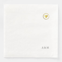Bara ett Romantiskt Faux Guld Heart från Kärlek Pappersservett