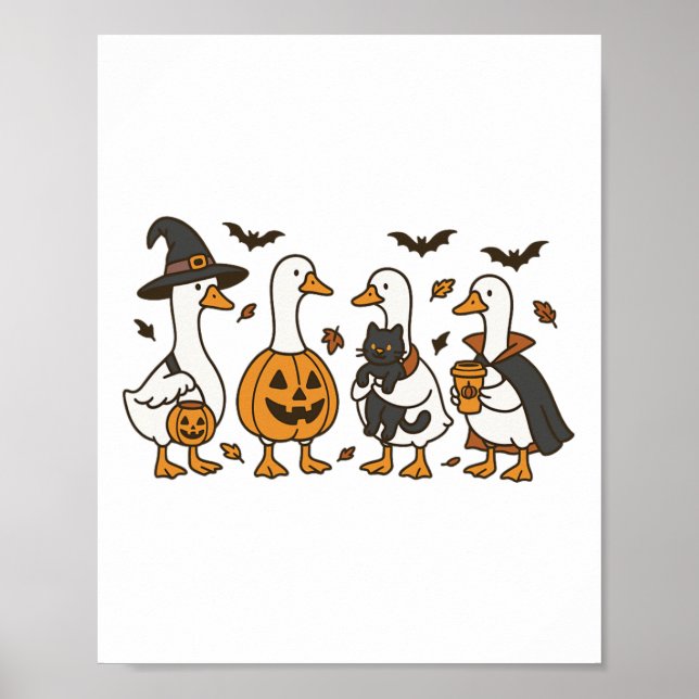 Bara ett taloky Goose Halloween Goose Witch Ghost  Poster (Framsidan)