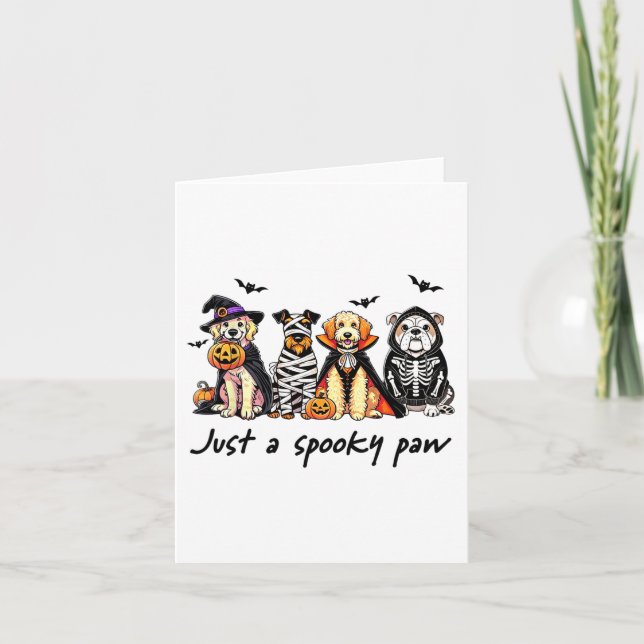 Bara ett taloky Tass Retro Hund Ghost Halloween Kort (Framsida)