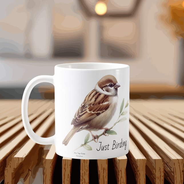 Bara Fågel Sparrow Kaffemugg (Skapare uppladdad)