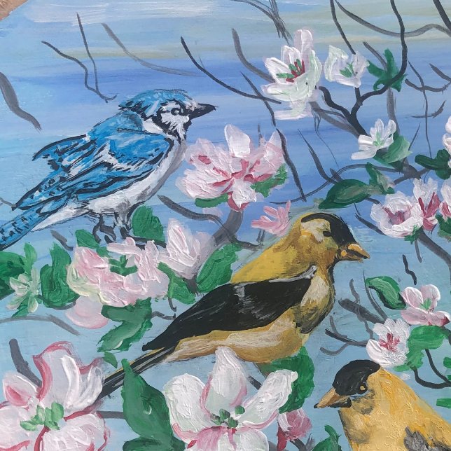Bara fågelblåa jays kaffemugg (For Bird Watchers, Bird Designs  on Mugs, original painting I did For Art Clients)