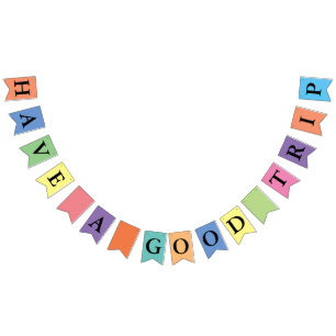 Bara färg och din text: HA BRA RESA Vimplar