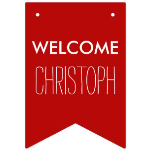 Bara färg och din text: VÄLKOMMEN "NAMN" Vimplar