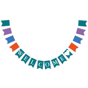 Bara färg och din text: VÄLKOMMEN Vimplar