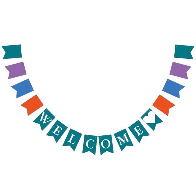 Bara färg och din text: VÄLKOMMEN Vimplar (Alla)