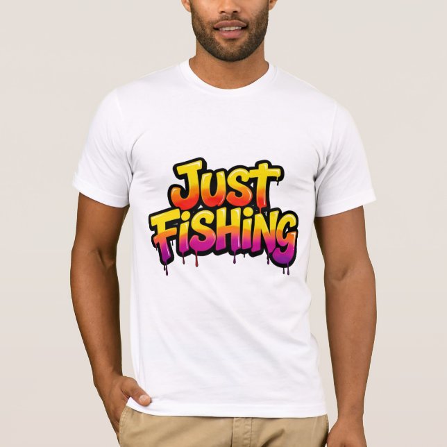 Bara Fiska Regnbåge Droppande Roligt Present för F T Shirt (Framsida)