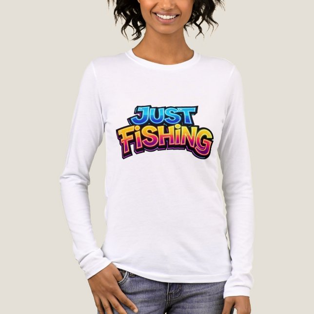 Bara Fiske Neon Glöd Regnbåge Roligt Present för F T Shirt (Framsida)