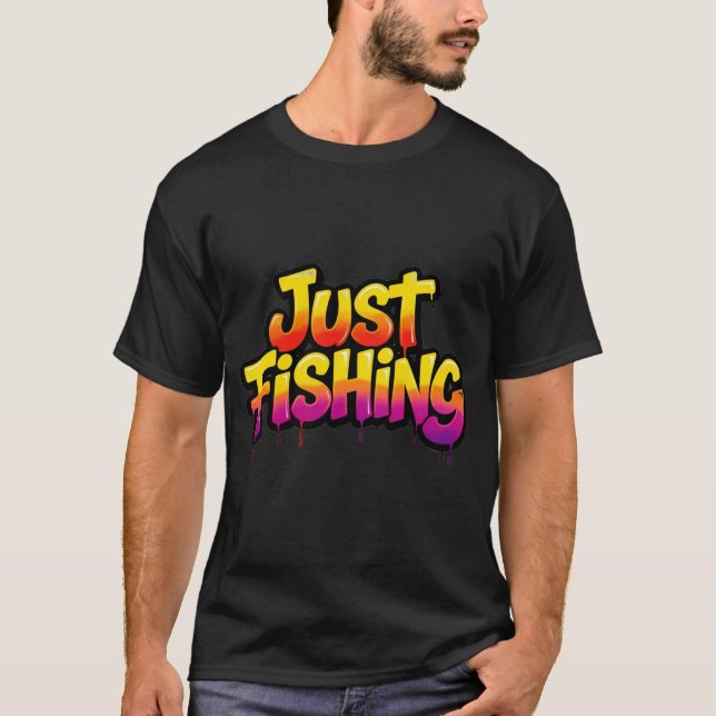 Bara Fiske Regnbåge Droppande Roligt Present För F T Shirt (Framsida)