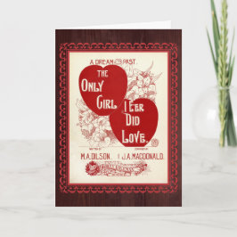 Bara flicka jag gjorde Kärlek - Vintage Valentine  Helgkort