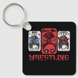 Bara flicka som Kärlek Wrestling Wrestler Idrottsm Nyckelring