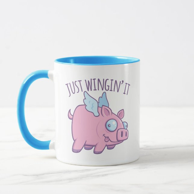 Bara Flyger På Måfå Derpy Flygande Gris Mugg (Vänster)
