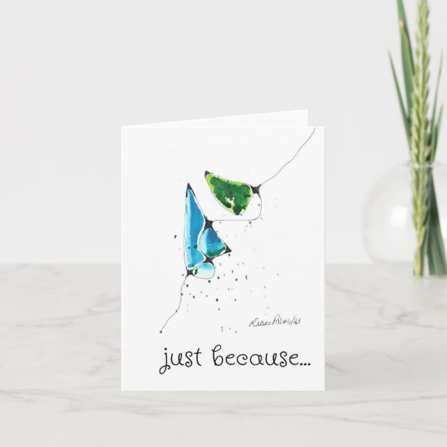 Bara för att Abstrakt Art, Cell Art Blue Grönt Kort (Framsida)