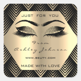 Bara för att du gjorde med Kärlek Sepia Guld Ögon  Fyrkantigt Klistermärke