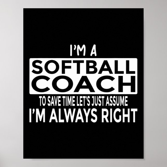 Bara för att jag alltid har rätt - Rollig Softboll Poster (Framsidan)