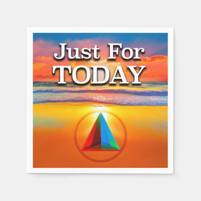 Bara för dagens återhämtnings slogan soluppgång pappersservett (Framsidan)