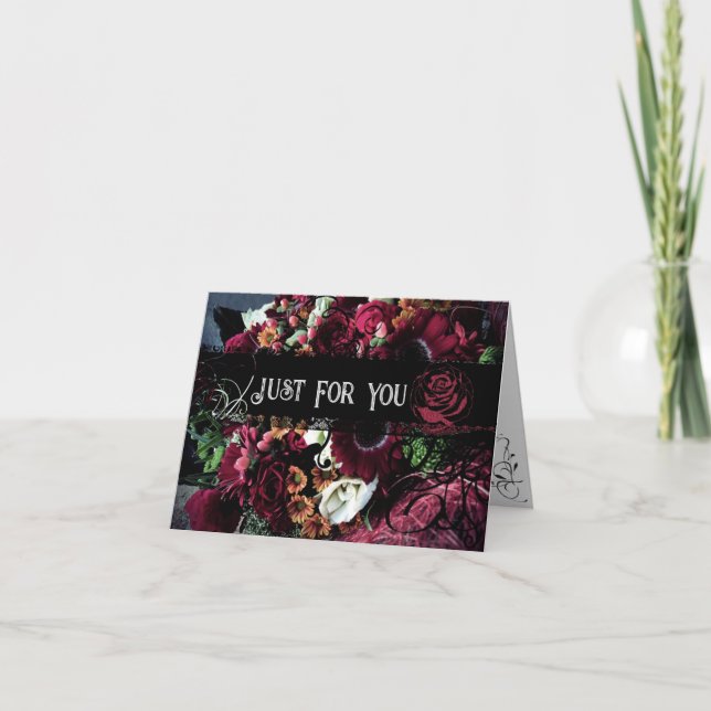 Bara För Dig Dramatiska Blommor Vikt Holidaykort Helgkort (Framsida)