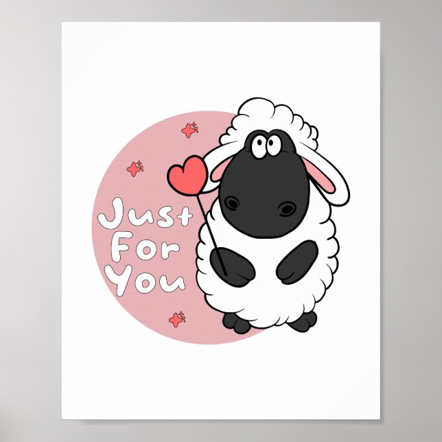 Bara för dig har Kawaii lustigt får ett hjärta Poster (Framsidan)