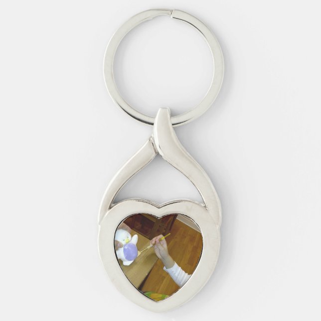 Bara för dig Hjärtnyckelring efter RoseWrites Twisted Heart Silverfärgad Nyckelring (Framsidan)