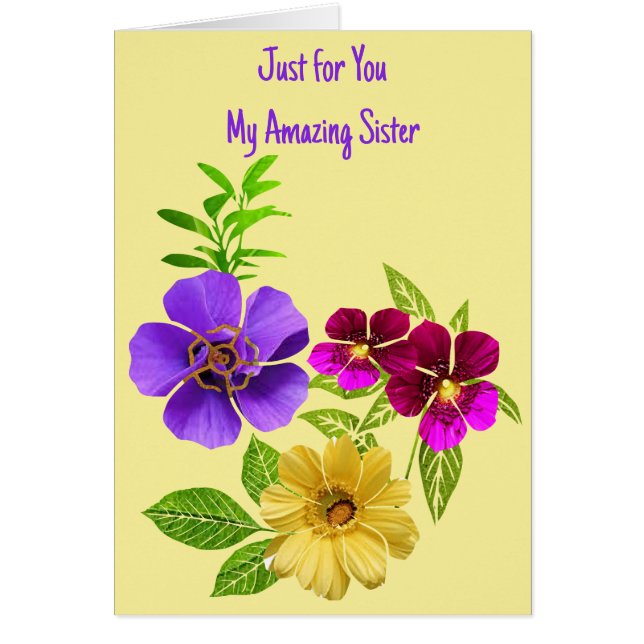 Bara för dig min fantastisk syster hälsningskort (Framsidan)