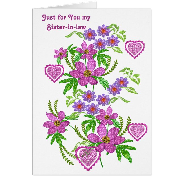Bara för dig min svärsyster hälsningskort (Framsidan)