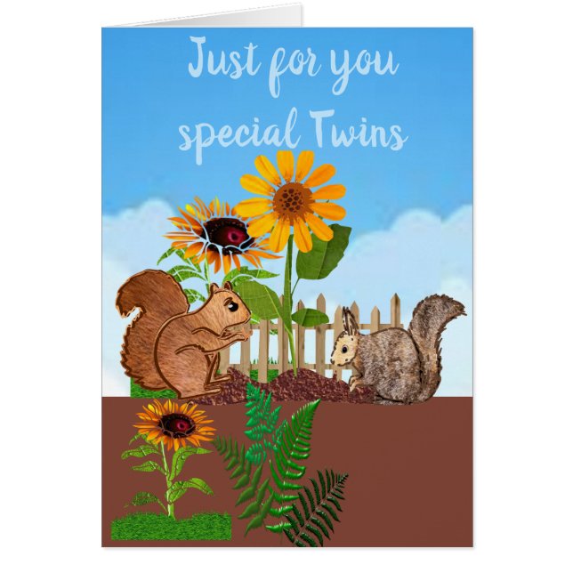 Bara för dig speciella twillingar hälsningskort (Framsidan)