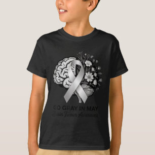 Bära för ökad medvetenhet om hjärntumör Grått i ma T Shirt