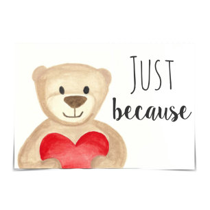 "Bara för" stort Bear Hug Watercolor-kort Kort