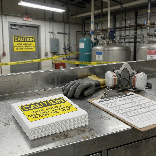 Bära för varningstecken godkänd för avbrutningsapp pappersservett (Skapare uppladdad)