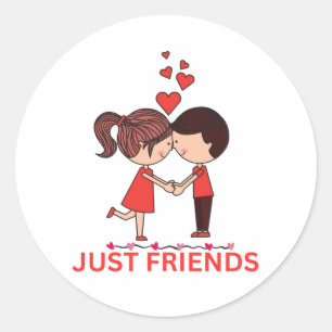 Bara Friends lite Sticker Runt Klistermärke