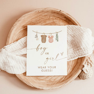 Bära Game Sign, han eller hon Gender Reveal Poster