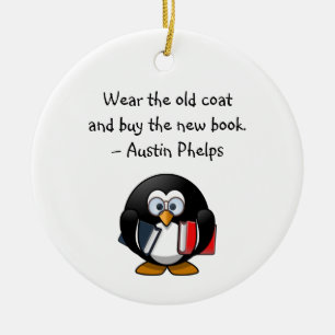 Bära Gammal Jacka Köp Bok Cute Funny Penguin-off Julgransprydnad Keramik