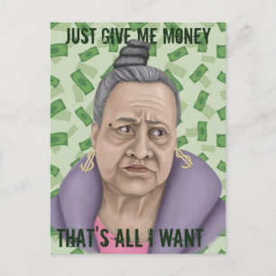 Bara Ge Me Money Helg Vykort