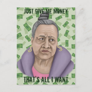 Bara Ge Me Money Vykort