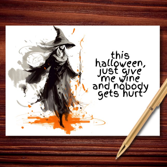 Bara Ge Me Vin Halloween Kort (Skapare uppladdad)
