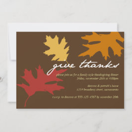 Bara ge tackar höst löv Thanksgiving middag Inbjudningar