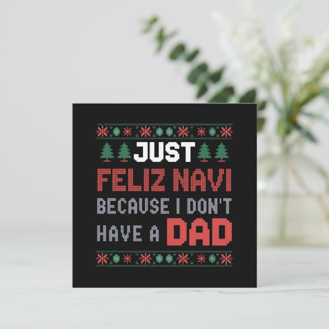 Bara glad jul eftersom jag inte har en pappa jul julkort (Stående Fram)
