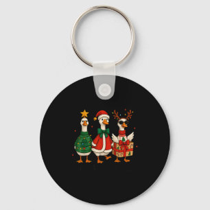 Bara glädjefull gås jul tomte renar Xmas träd Nyckelring