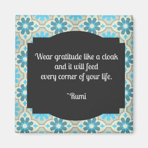 Bära Gratitude Rumi Quote Square Magnet