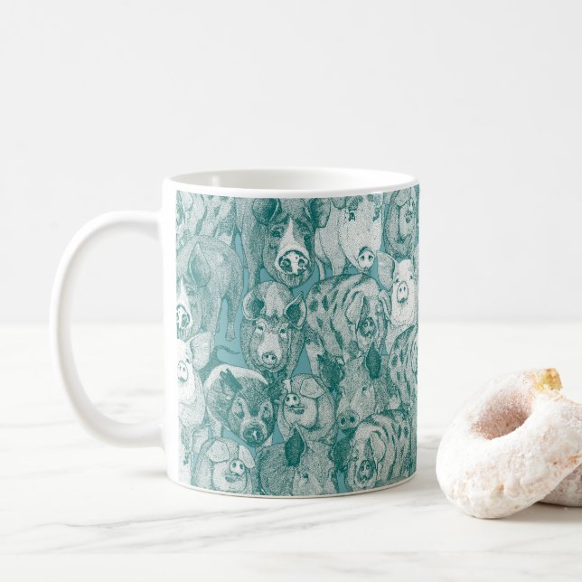 bara grisar viridian turkos kaffemugg (Med munk)
