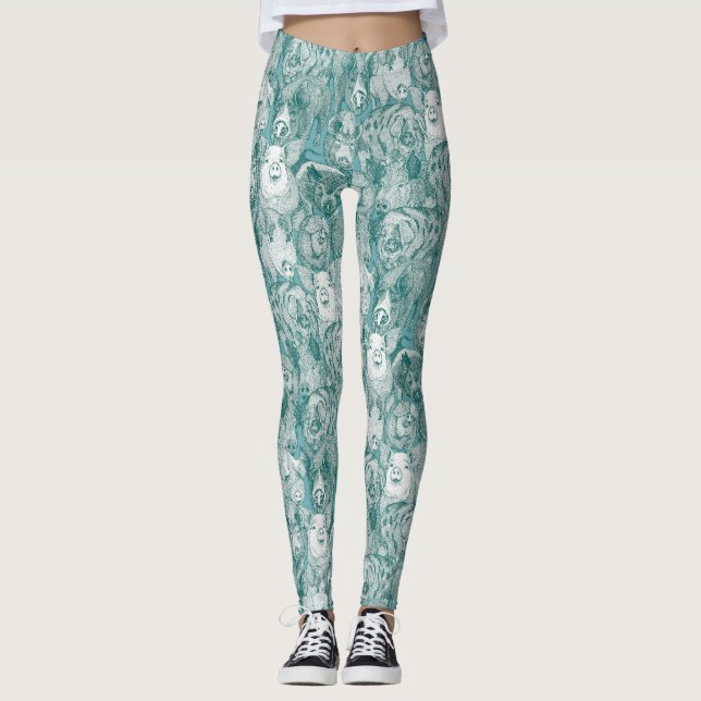 bara grisar viridian turkos leggings (Framsida)