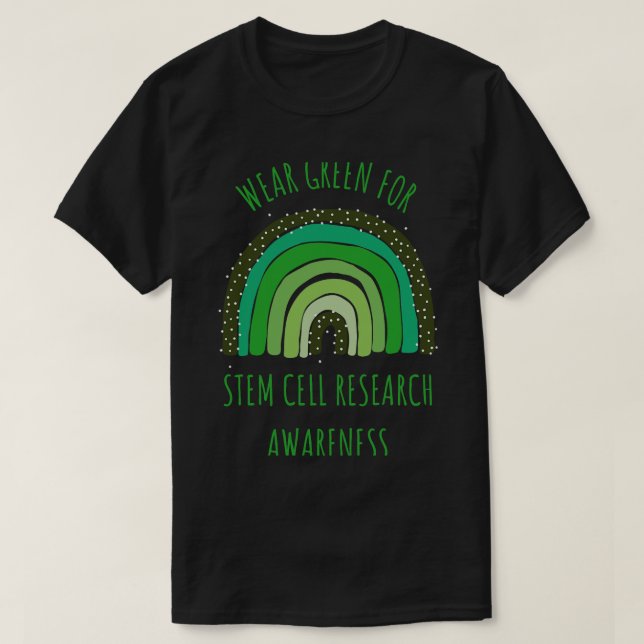 Bära Grönt för kännedomen om stamcellsforskning må T Shirt (Design framsida)