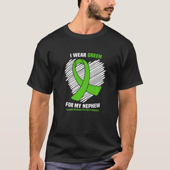 Bära Grönt för Nephew Duchenne Muscular Dystrophy  T Shirt (Framsida)
