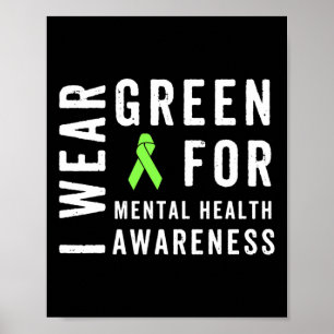 Bära Grönt för ökad medvetenhet om psykisk hälsa m Poster