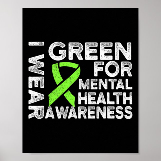 Bära Grönt för psykisk hälsomedvetenhet 1 Poster (Framsidan)