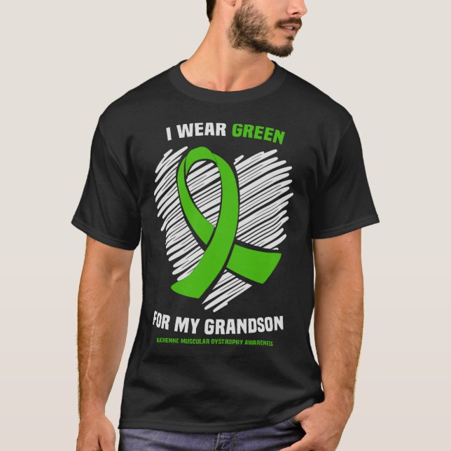 Bära Grönt Grandson Duchenne Muscular Dystrophy Aw T Shirt (Framsida)
