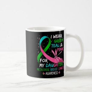 Bära Grönt Teal Rosa for My Dotter Metastatis Br Kaffemugg
