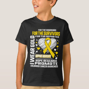 Bära Guld för krigare är medvetna om barncancer T Shirt