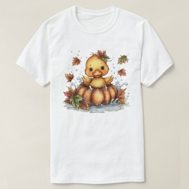 Bara hängande runt, Fall Anka spelar in Pumpkin T Shirt (Design framsida)