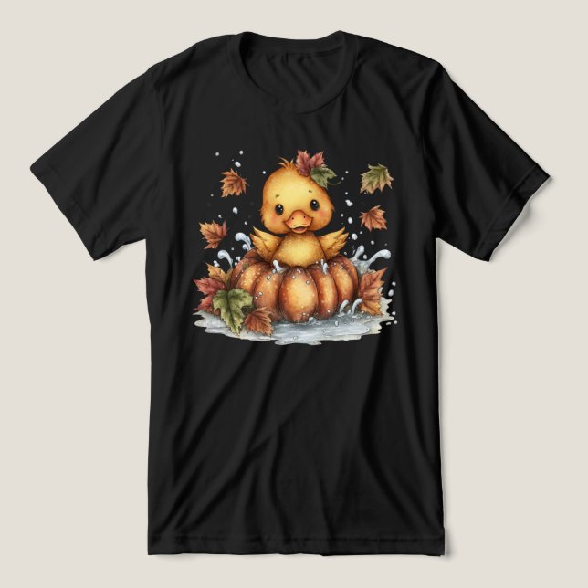 Bara hängande runt, Fall Anka spelar in Pumpkin T Shirt (Design Framsida)