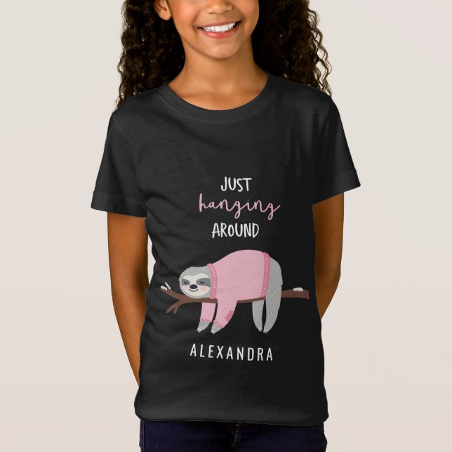 Bara hängande runt slättens rosa t shirt (Framsida)